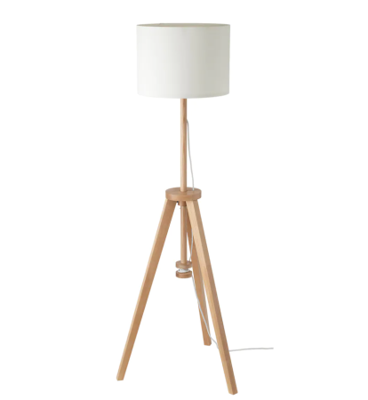  wood floor lamp with white shade