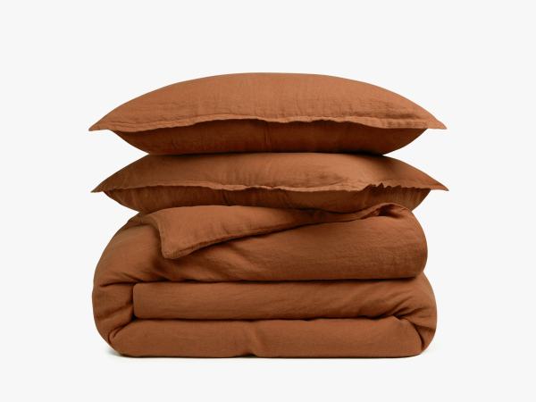  terracotta linen bedding set