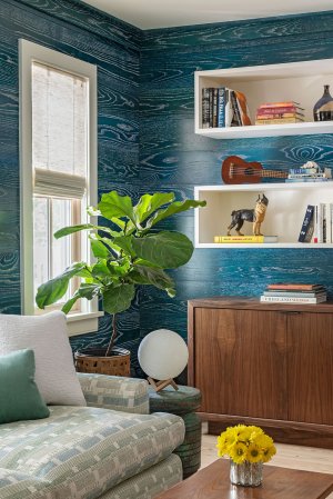 This Nautical TV Room Proves That Wood Paneling Doesn’t Have to Be Boring Brown