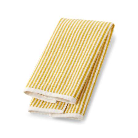  yellow striped hand towel