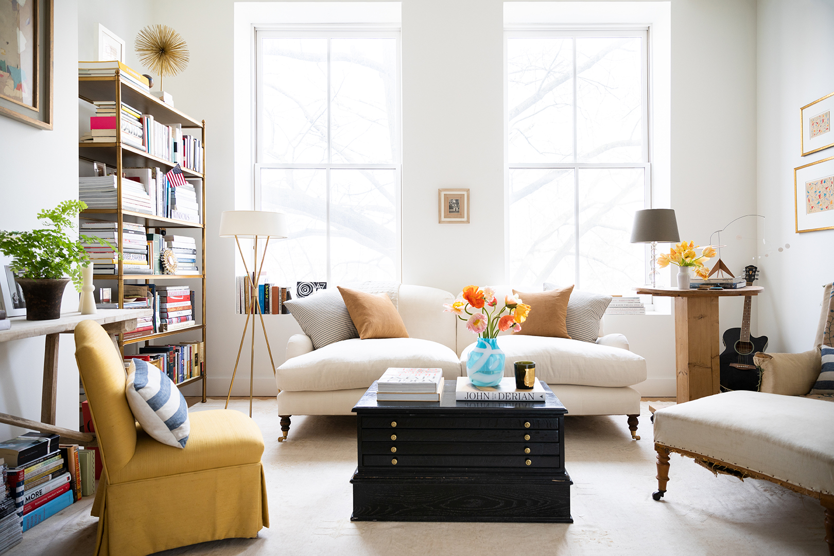 Seating Area With Two Tall Windows