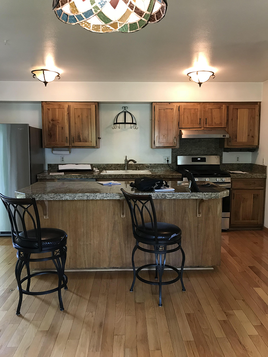 dark brown kitchenbefore