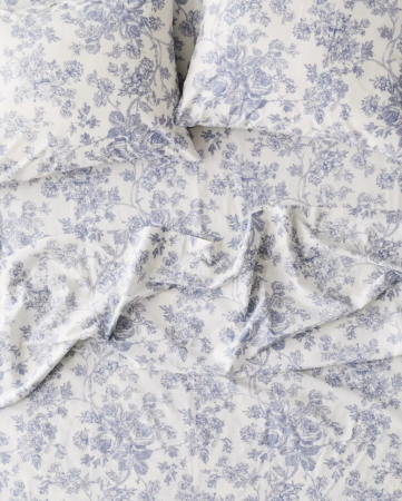  blue floral sheet set