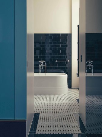 blue bathroom