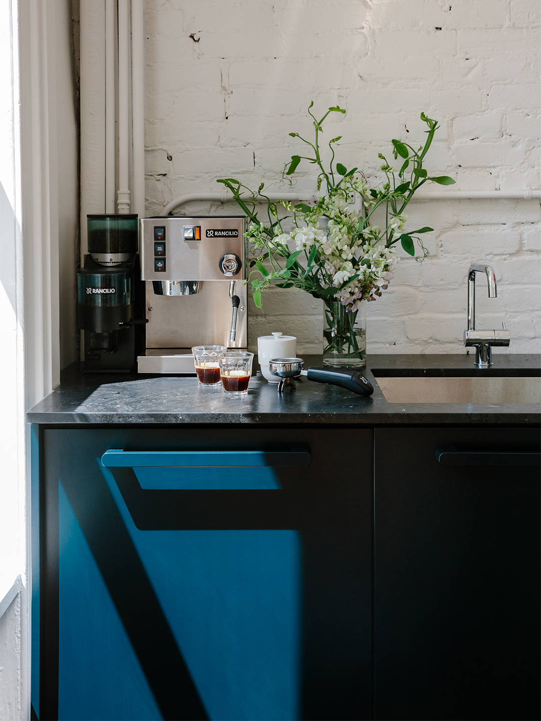 vase on top of counter