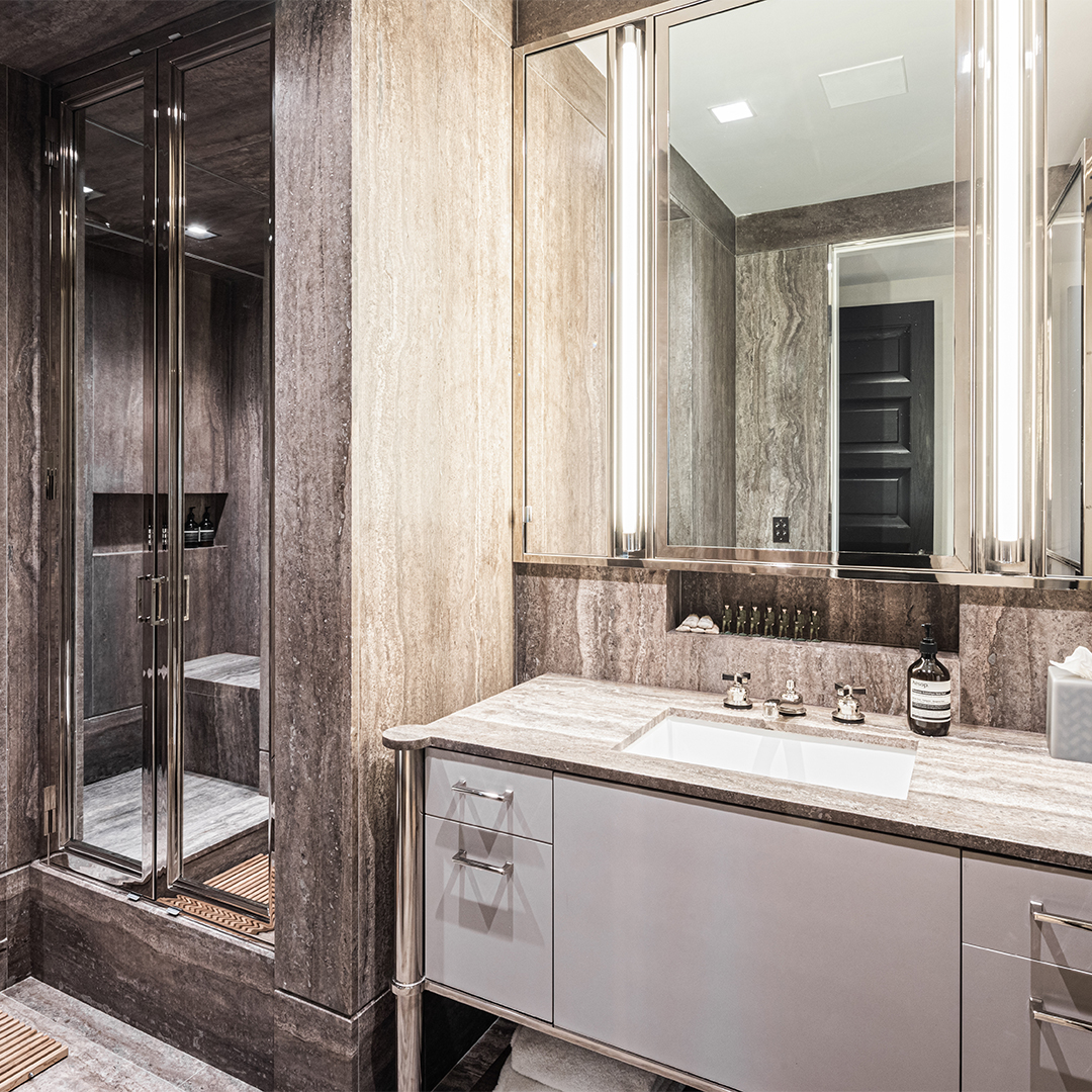 brown marble bathroom