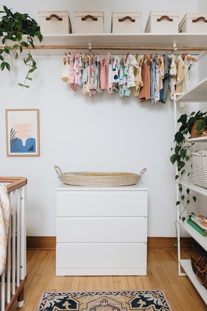 changing basket on dresser