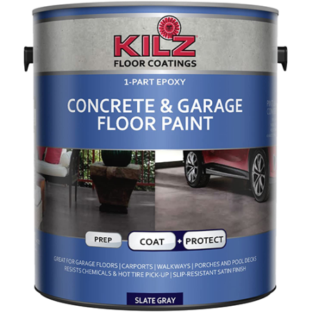  Blue can of concrete paint by KILZ