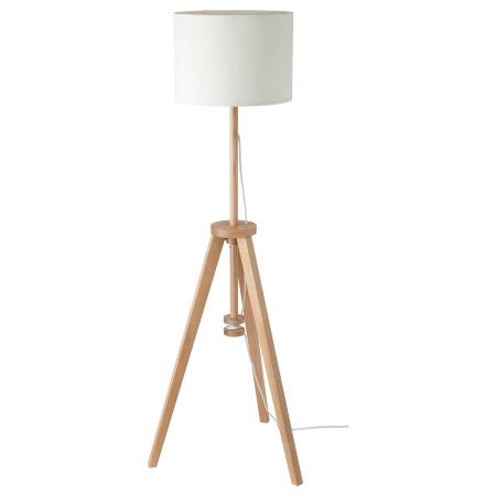  wood floor lamp with white shade