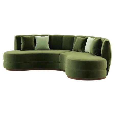  curved velvet sofa