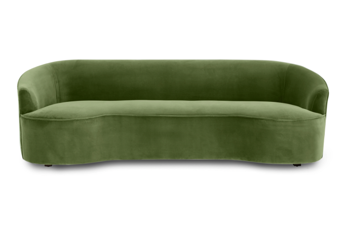  long green velvet couch