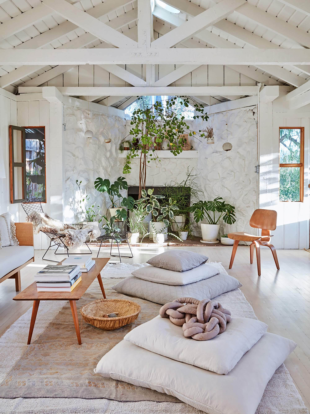 Bright white living room