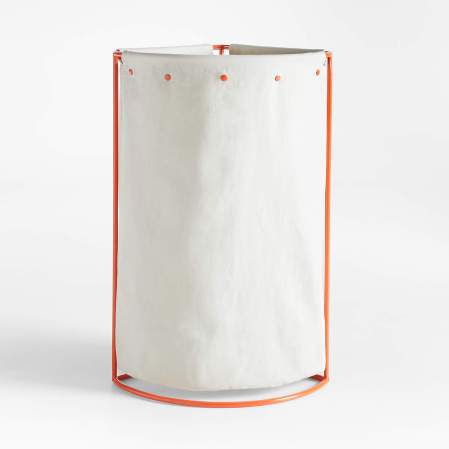  orange hamper with metal frame