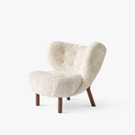  white bouclette lounge chair