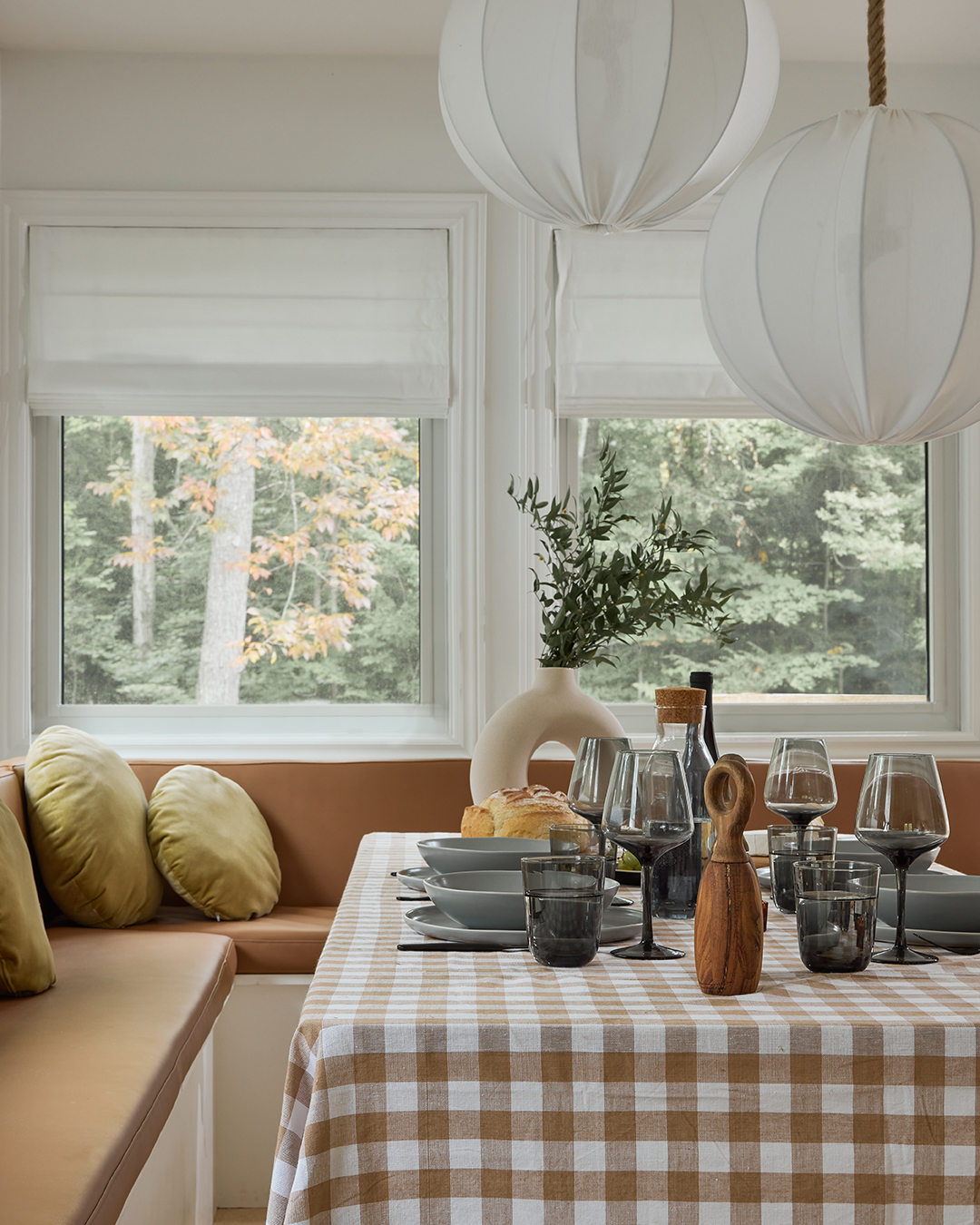 cozy brown dining nook