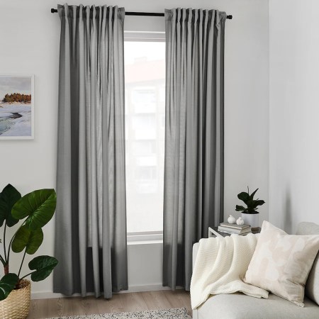 grey sound absorbing curtains in office