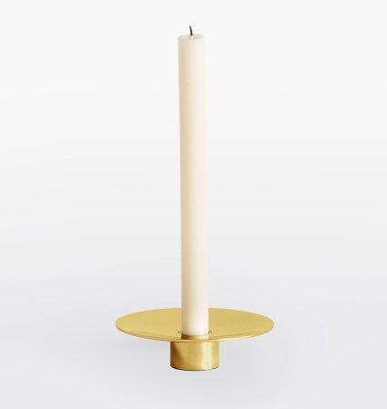  unlacquered brass candle holder