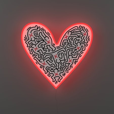  heart shaped neon sign