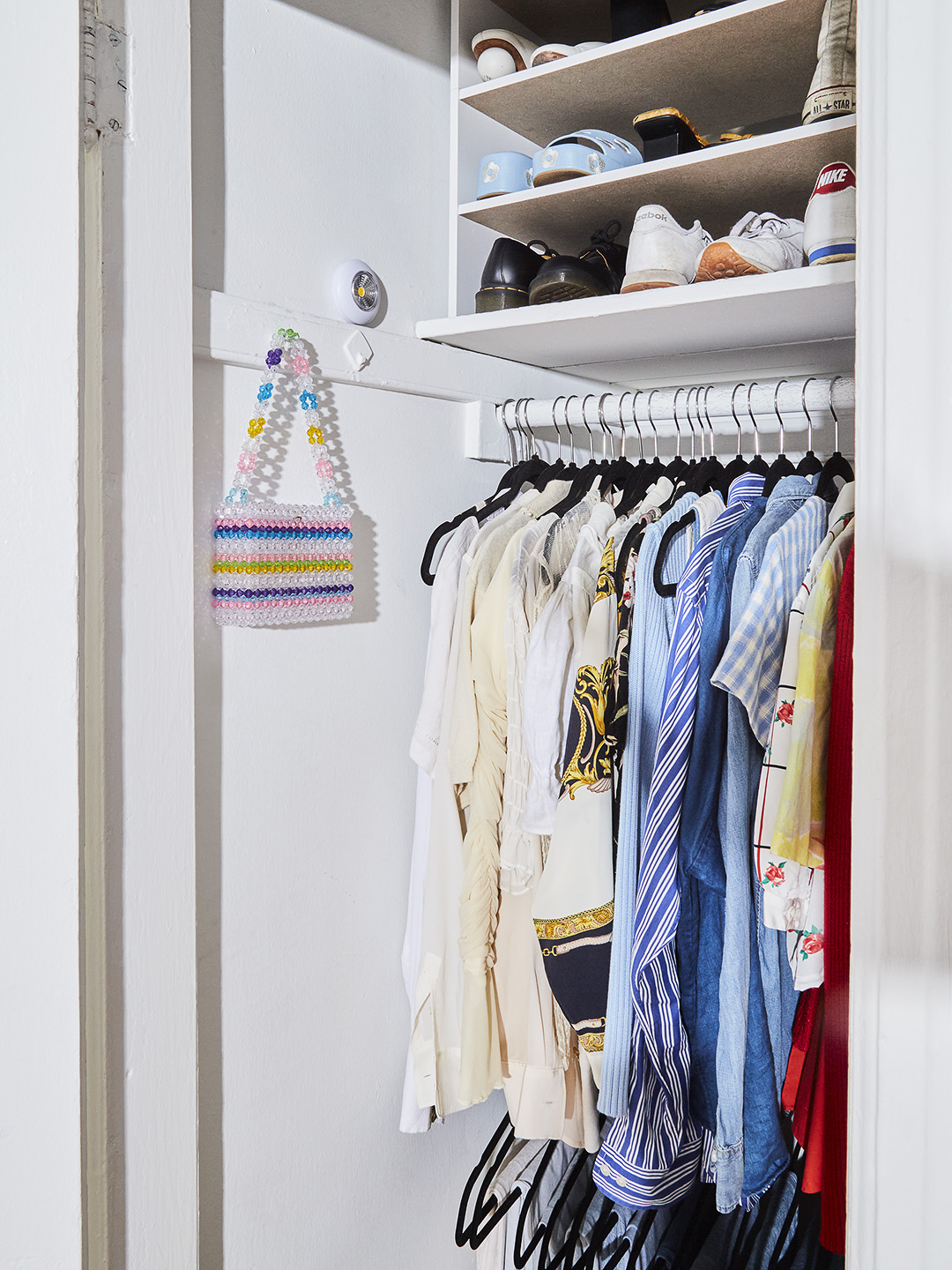 clothes in closet