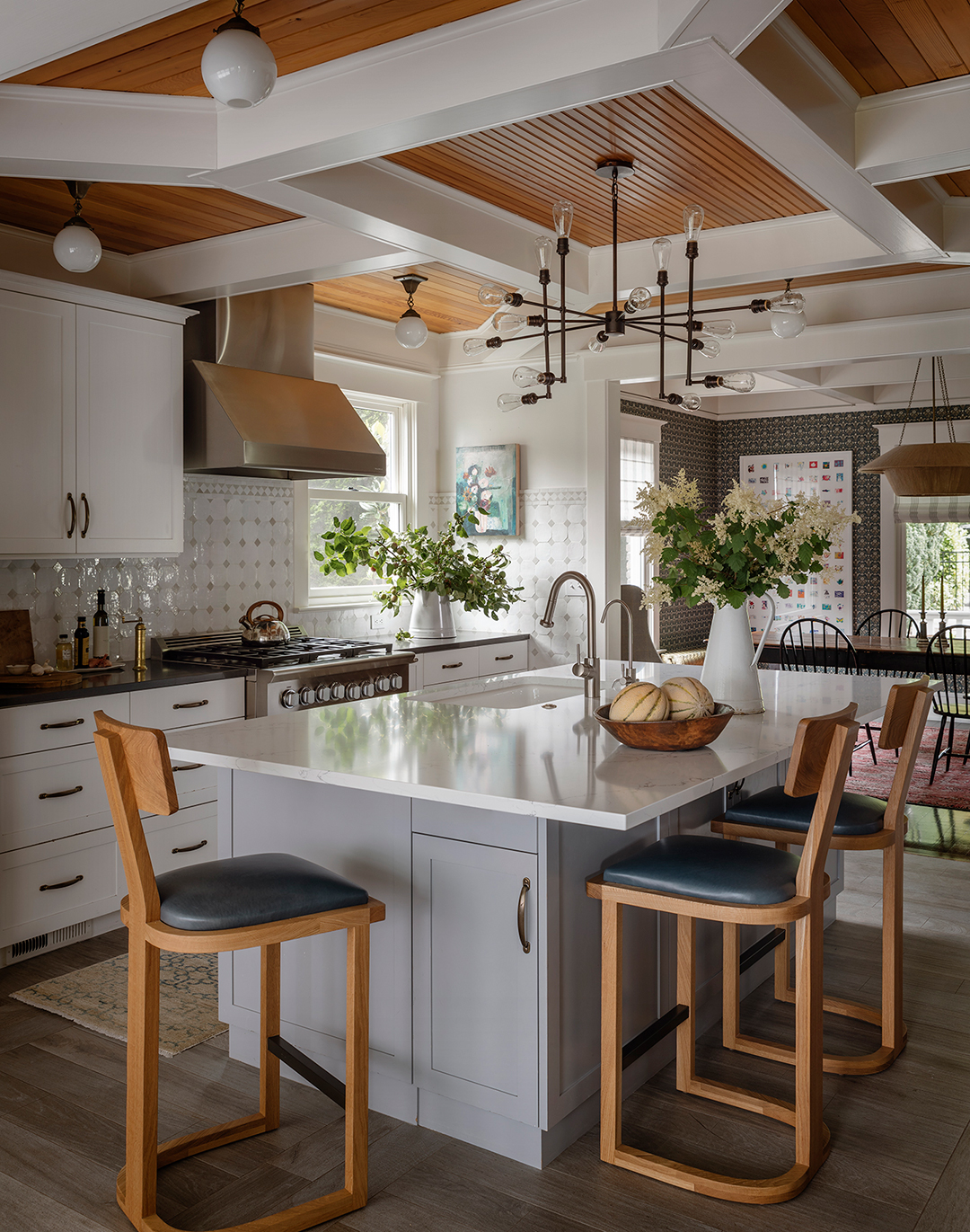 counter stools around kitchen island