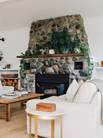 stone fireplace