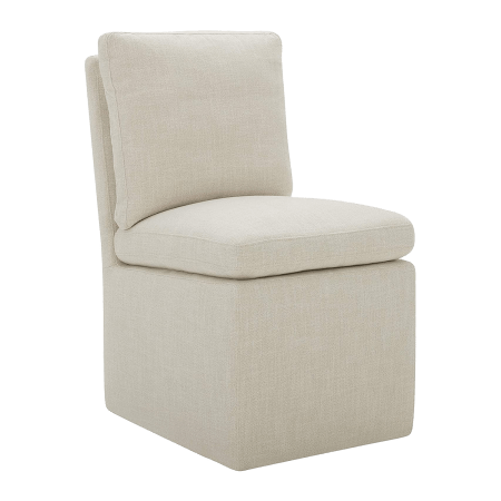  Linen Armless Dining Chair.