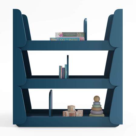  blue storage shelves