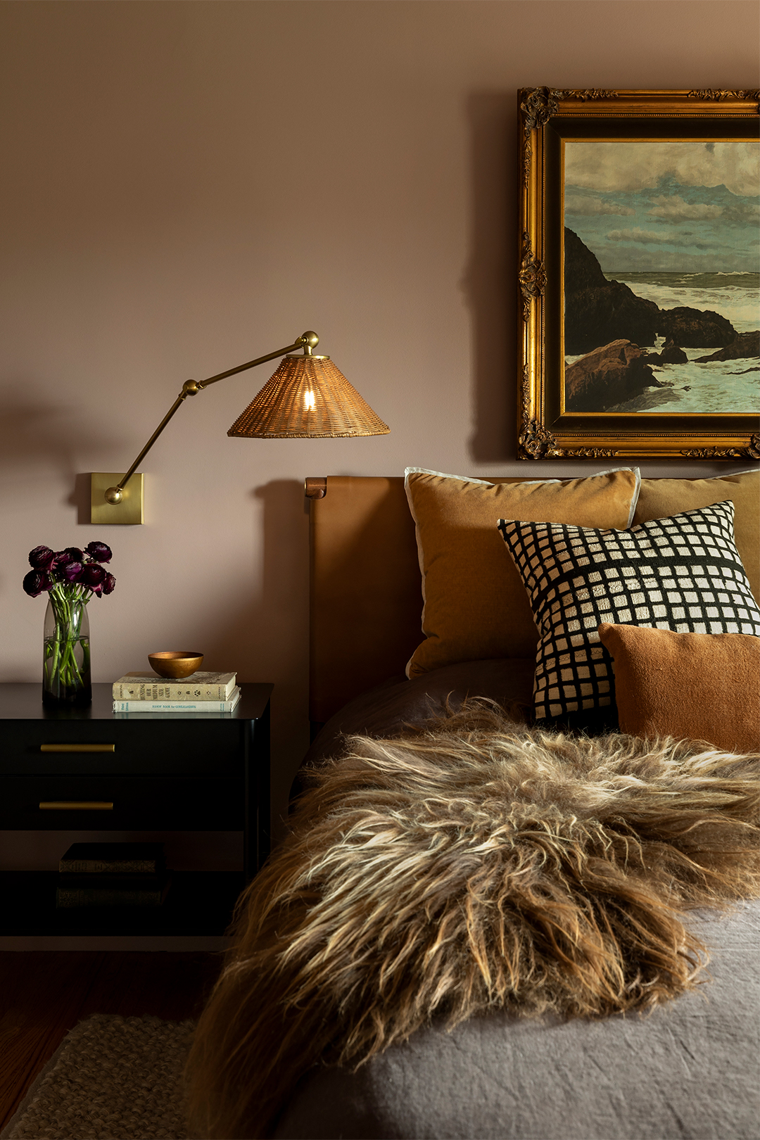 cozy orange toned bed