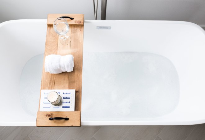  wooden bath caddy