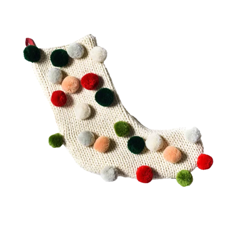  coton colors pom pom stocking