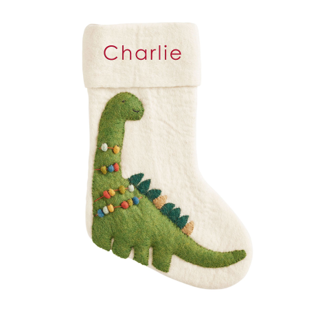  west elm x pbk Modern Dino Felt Christmas Stocking