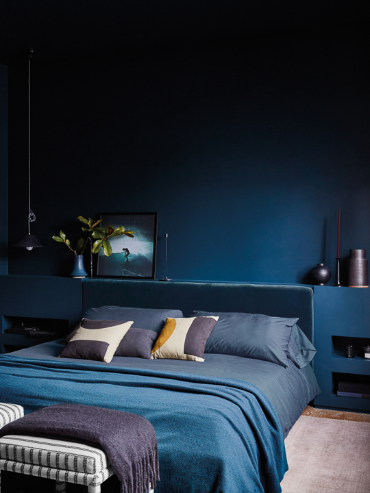 navy blue bedroom