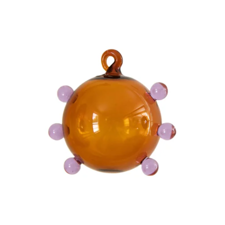  Amber Purple Glass Ornament