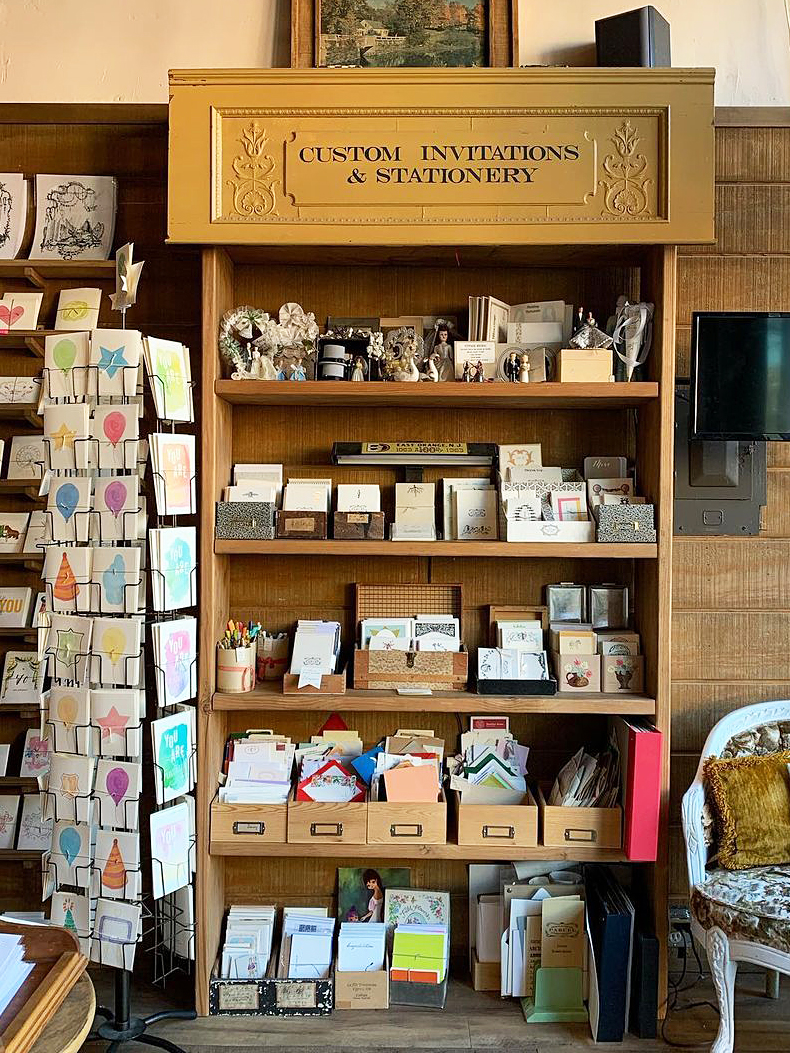 postcards displayed in a shop