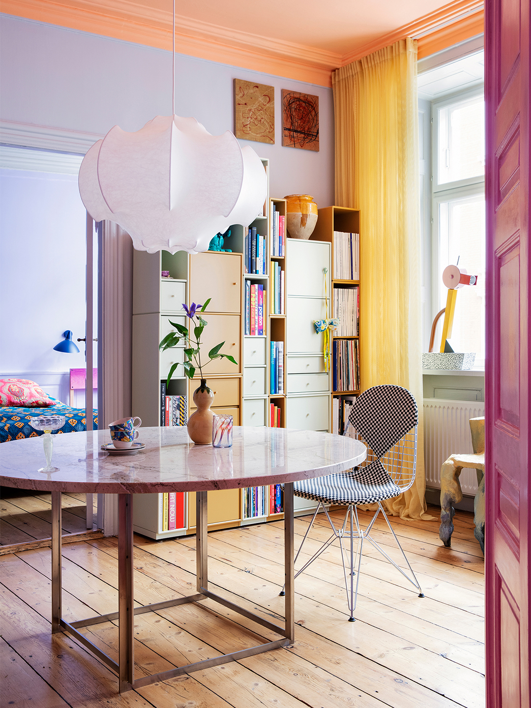 pastel painted dining room