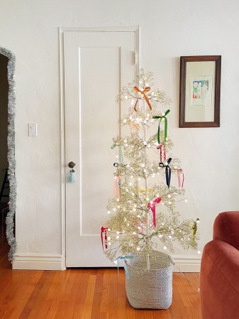 whimsical faux white christmas tree