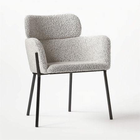  curved boucle dining chair