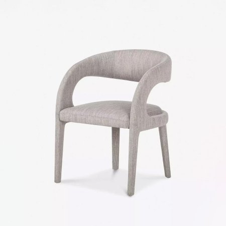  Gray linen blend low profile, barrel back dining chair by Lulu and Georgia