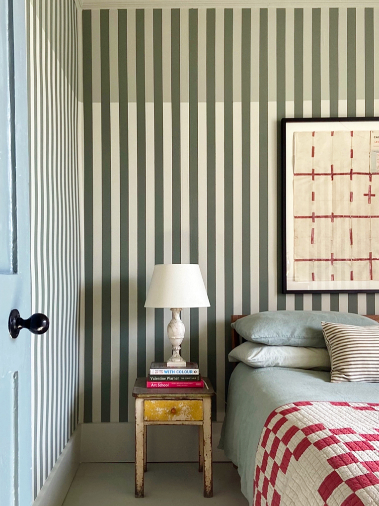 striped bedroom