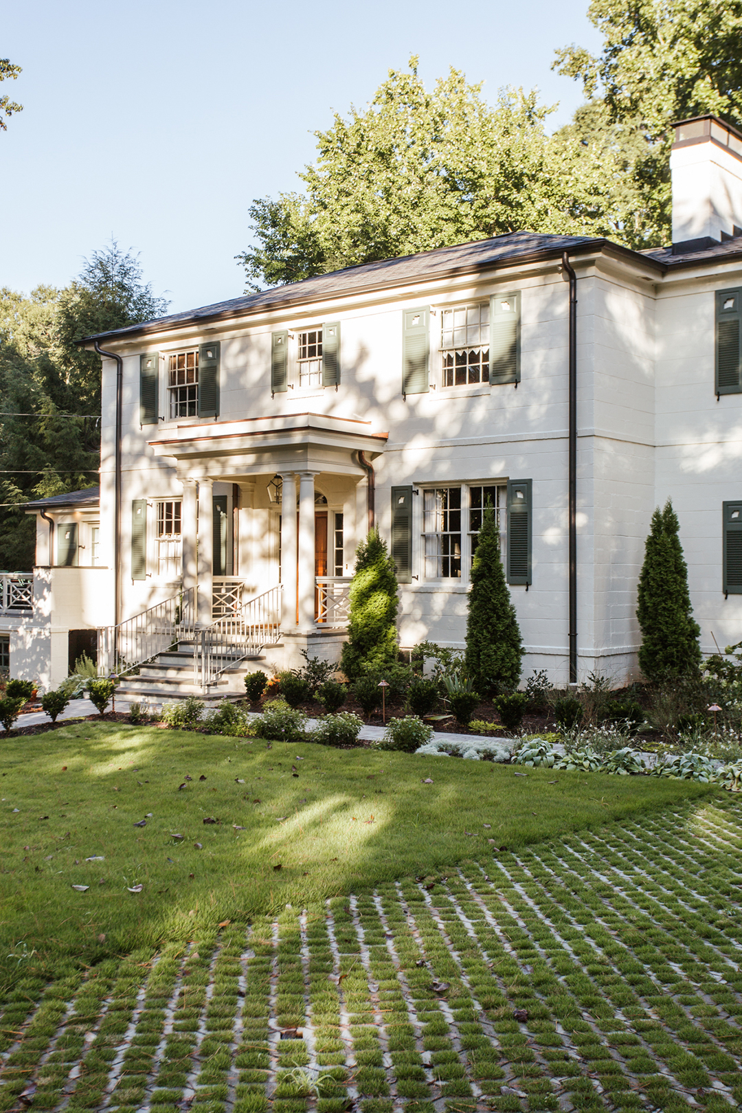 white colonial home exterior