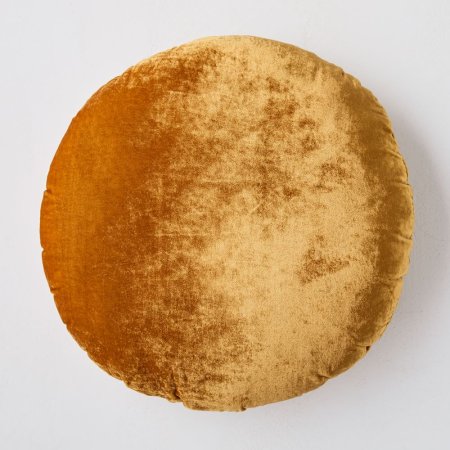  gold velvet round pillow