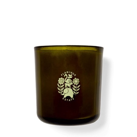  green glass scented candle