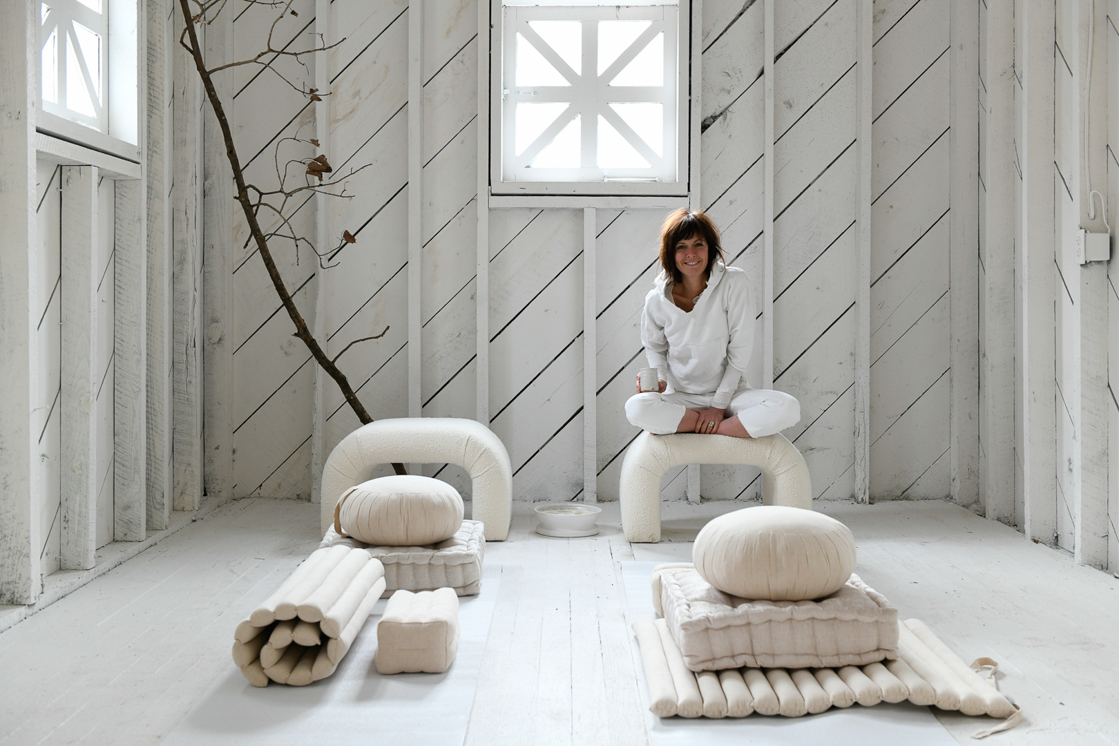 Leanne Ford in her yoga studio