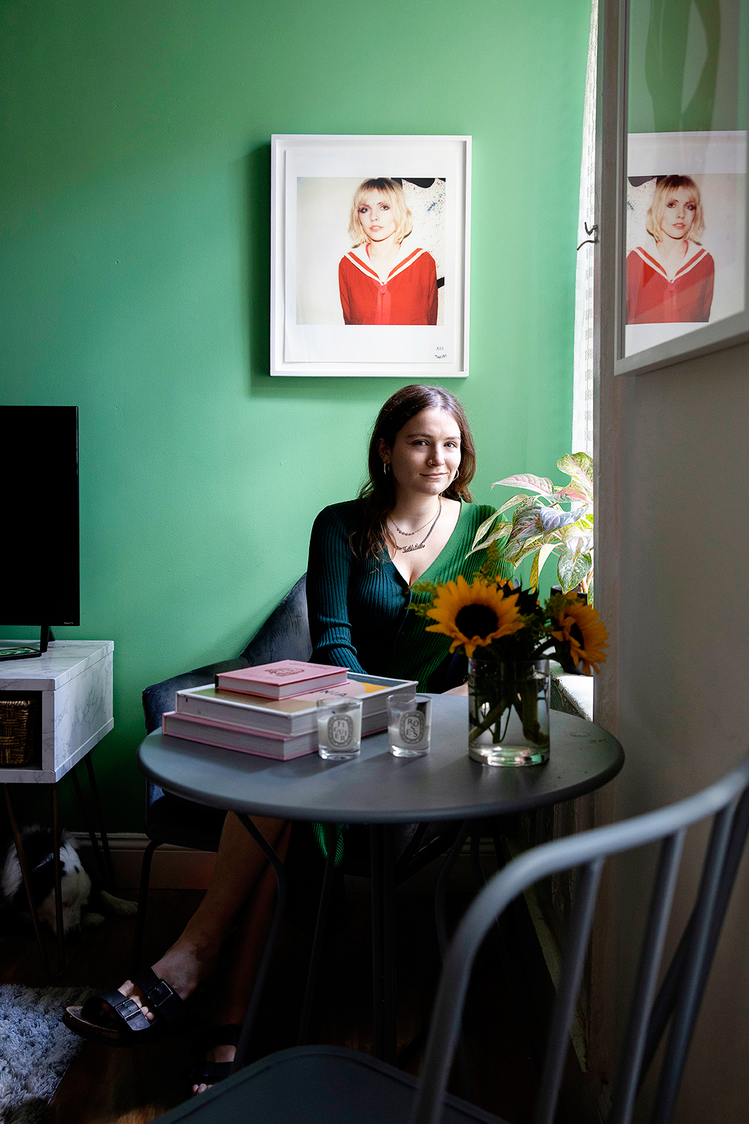 young girl at dining table