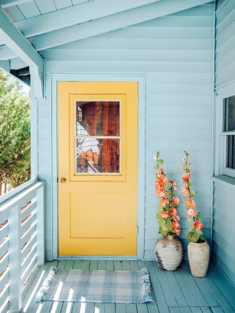 yellow door blue house