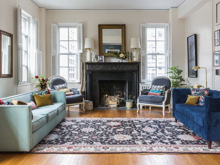 living room with hardwood floors