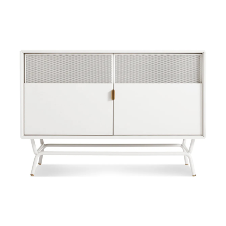  white powder-coated media console from BluDot