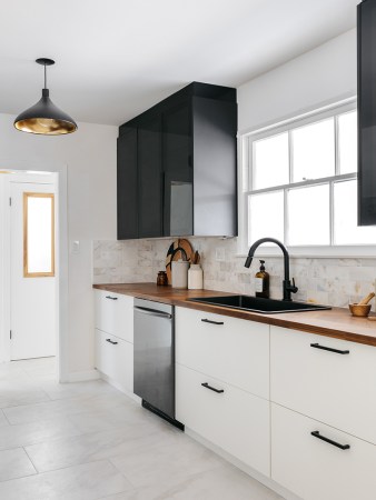 black and white kitchen