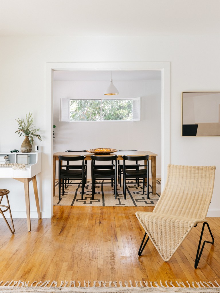 open concept living and dining room