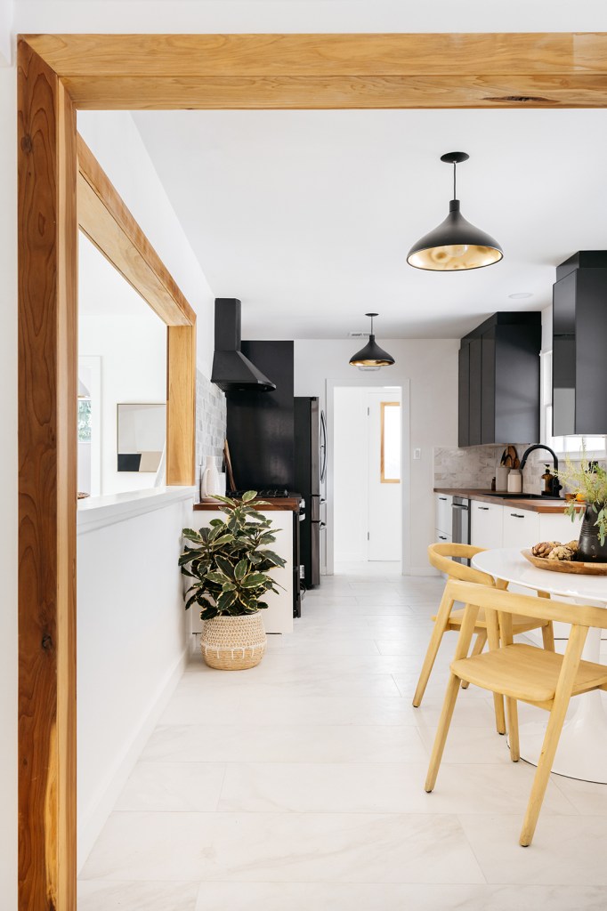 black and white kitchen